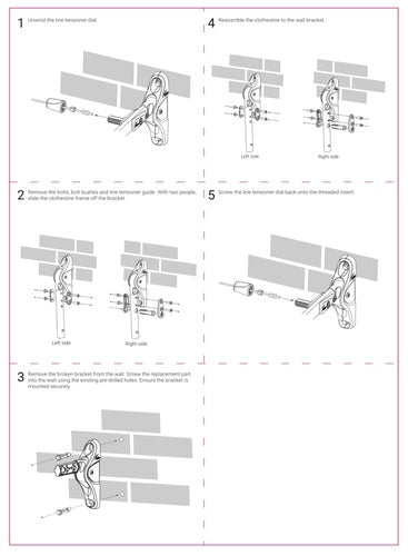 Hills Folding Frame Clothesline Single Arm Bracket Assembly Instructions
