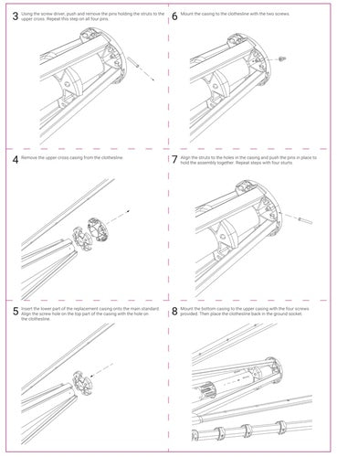 Hills Rotary Clothesline Top Cross Assembly Installation Instructions 2